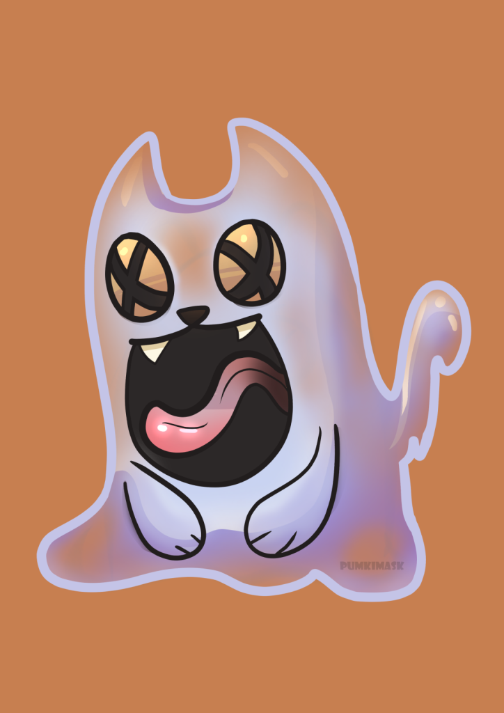 A drawing of a Cat as a Specter for Halloween Cute Cats Art Project by PumkiMask