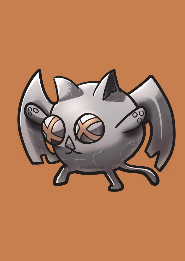 Gargoyle Cat Illustration from Halloween Cute Cats Art Project Drawing by PumkiMask